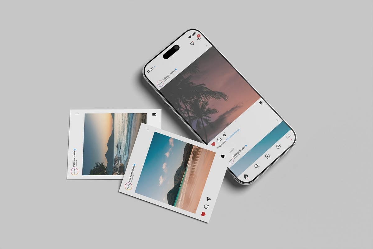 Realistic Social Media Mockup PSD, an Advertising Mockup by MA-KING_ART (Photo 2 of 5)