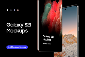 Galaxy S21 - 20 Mockups Scenes, an Android Mockup by Asylab