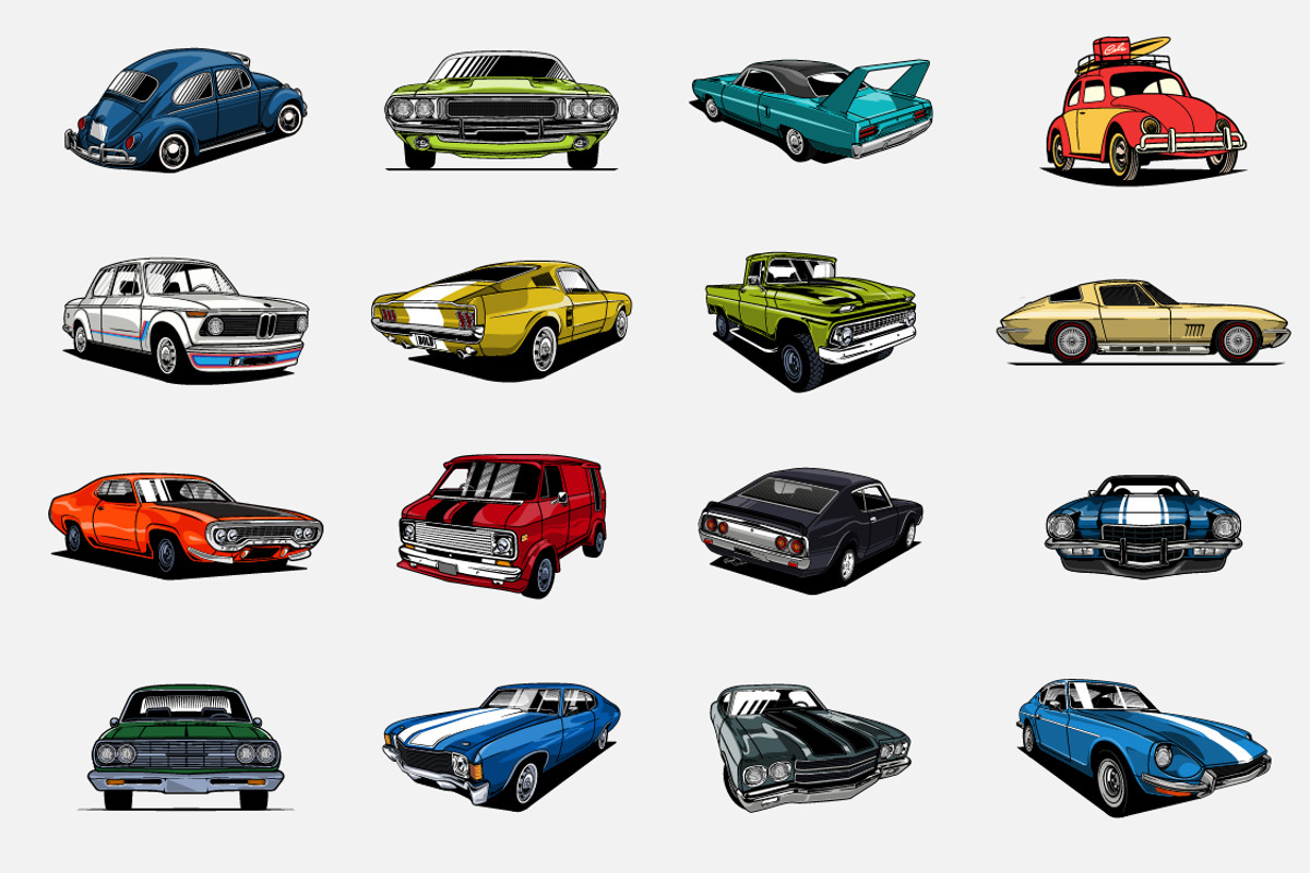 Classic Car Vector Pack vol 3, a Transportation Illustration by The BolzStudio (Photo 12 of 13)