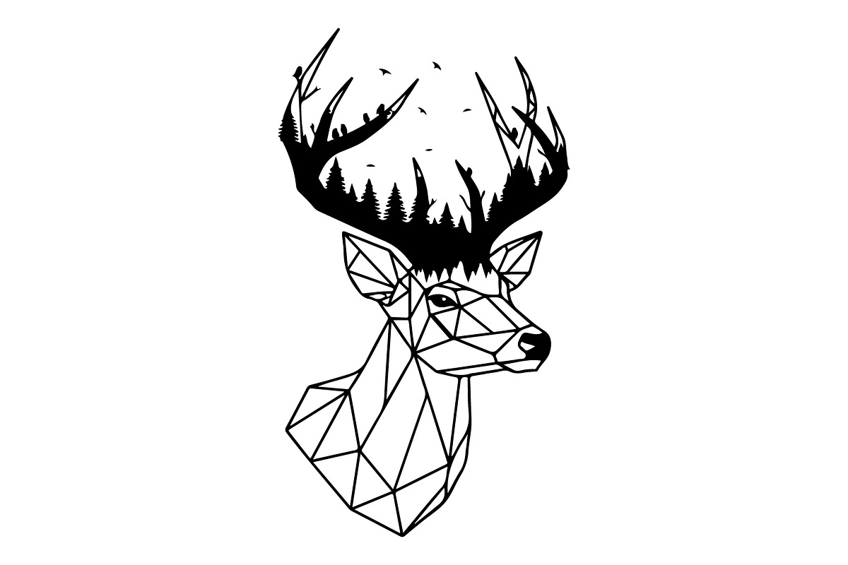 Deer Antler Silhouette Bundle, an Object Illustration by yasushie (Photo 27 of 31)