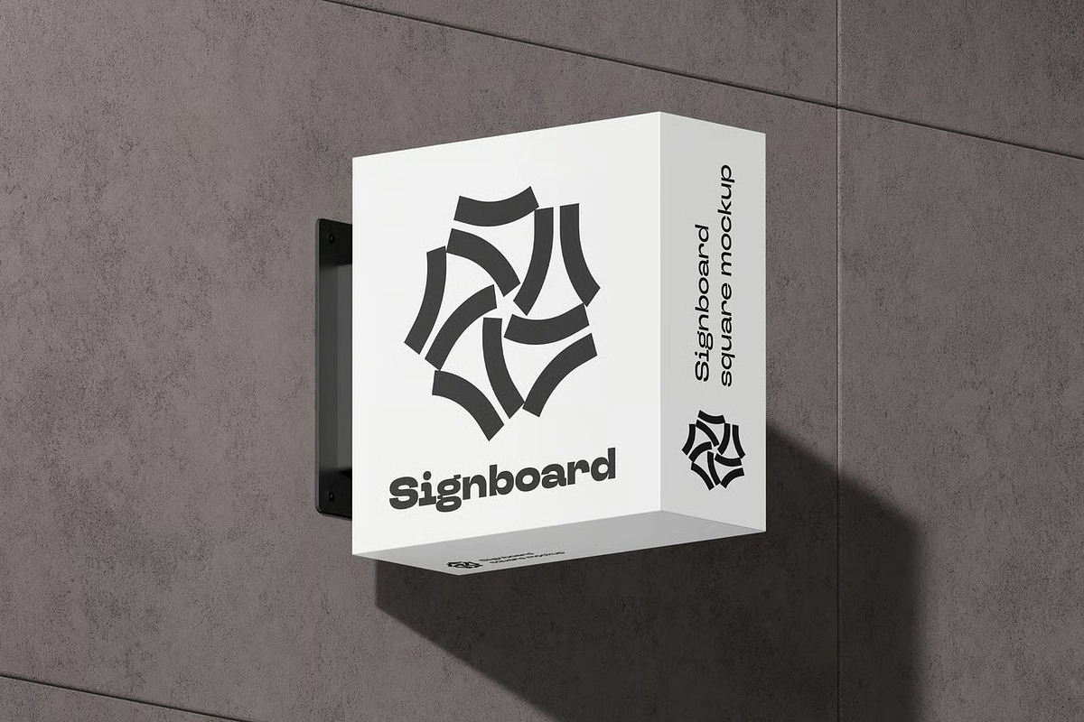 Signboard Square Mock-up, an Advertising Mockup by zippypixelstudio (Photo 14 of 15)