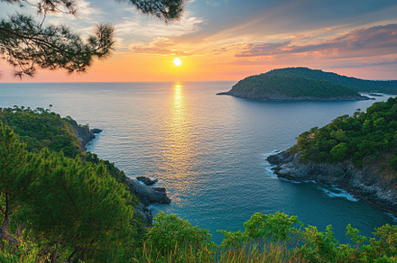 Relaxing sunset view over the tranqu, a Photo by Iftikhar Alam