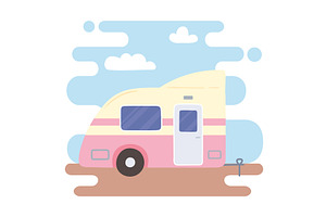 caravan trailer vehicle, a Transportation Illustration by studiogstock