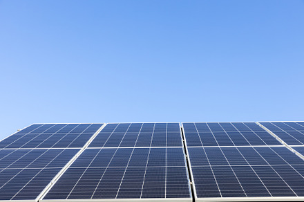 Solar panels system installed on house metal sheet roof, alternative energy, a Technology Photo by Lenor4ik