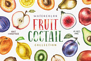 Watercolor Fruit Coctail, a Food Illustration by Chelovector (Thumbnail 1 of 5)