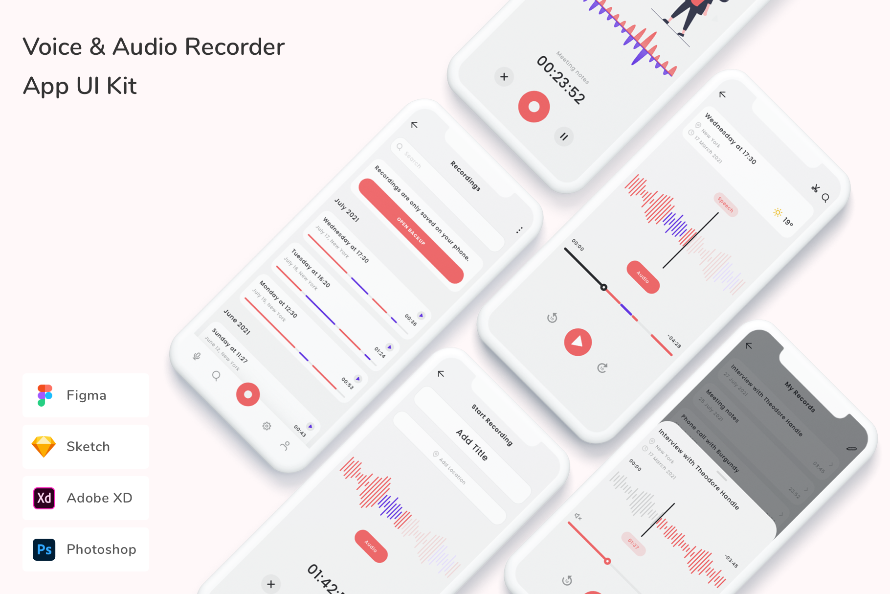 Voice & Audio Recorder App UI Kit, an UI Kit Template by Betush ...