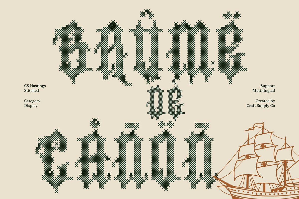 CS Hastings Stitched, a Blackletter Font by Craft Supply Co. (Photo 7 of 8)