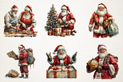 Hand-Painted Watercolor Santa Png, an Illustration by RobertsArt (Thumbnail 4 of 7)