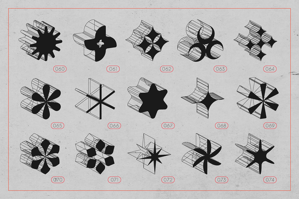 3D Wireframe Isometric Shapes | 2, an Object Graphic by MaximGertsen (Photo 6 of 11)