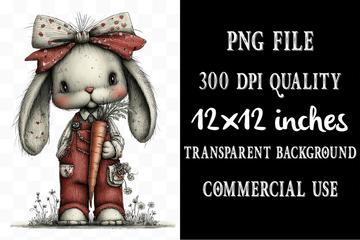 Easter Bunny and Carrot Clipart, an Illustration by Designking (Photo 4 of 5)
