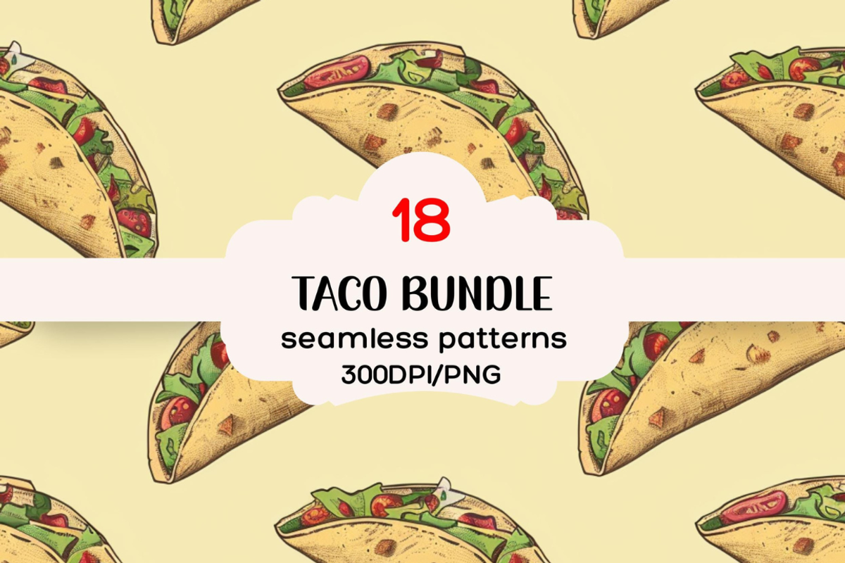 Taco Seamless Seamless Patterns, a Pattern Graphic by PrintablesByFranklyn (Photo 1 of 7)