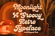 Moonlight - Groovy Disco Typeface, a Script Font by HipFonts (Thumbnail 1 of 11)