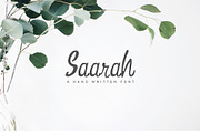 Saarah Fresh Handmade Font, a Script Font by Creativetacos (Thumbnail 1 of 7)