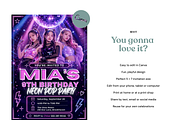 Neon Pop Girls Dance Party Invite, an Invitation Template by heynomi (Thumbnail 8 of 19)