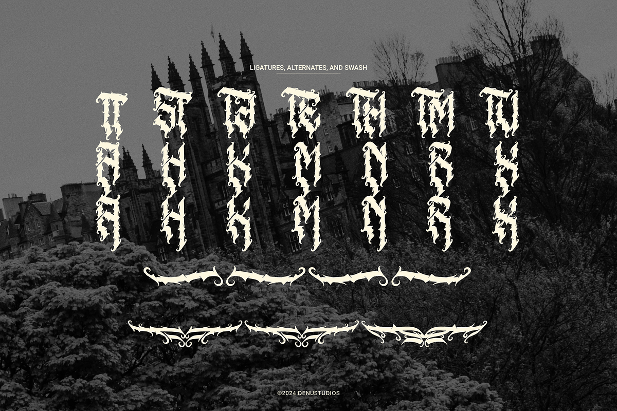 Menda Hixeon | Blackletter Typeface, a Blackletter Font by Denustudios (Photo 12 of 12)