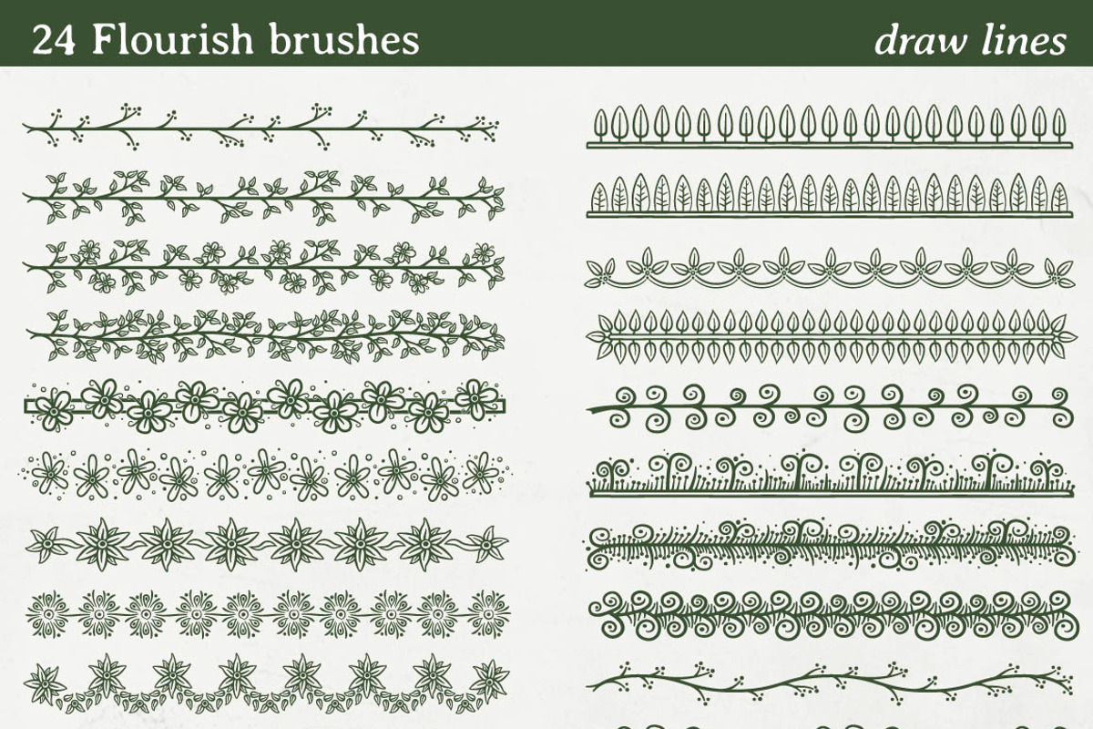 24 flourish brushes preview 3