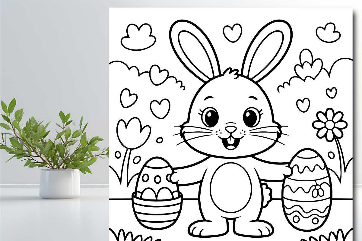 Cozy Easter Bunny Coloring Book, an Animal Illustration by Design Zone (Photo 4 of 5)