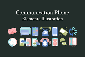 Communication Phone Elements Set, a Technology Illustration by Artnivora.Std