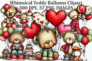 Whimsical Teddy Balloons Clipart, an Illustration by Canvas Craft (Thumbnail 1 of 6)
