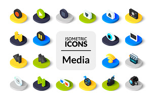 Isometric icons - Media