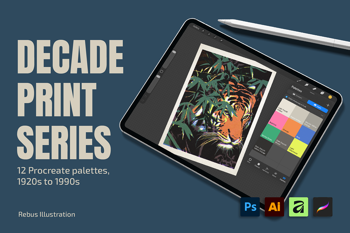 Decade Print Series Palettes, a Palette Add-On by Rebus Illustration (Photo 1 of 5)