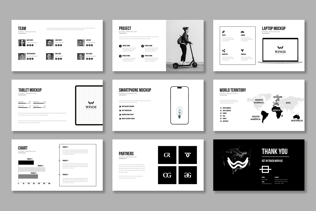 Black & White Business Presentation, a Presentation Template by Mighty-Slide (Photo 3 of 5)