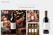 Christmas Wine Bottle Mockups Set, a Product Mockup by Mint Air Studio (Thumbnail 1 of 9)