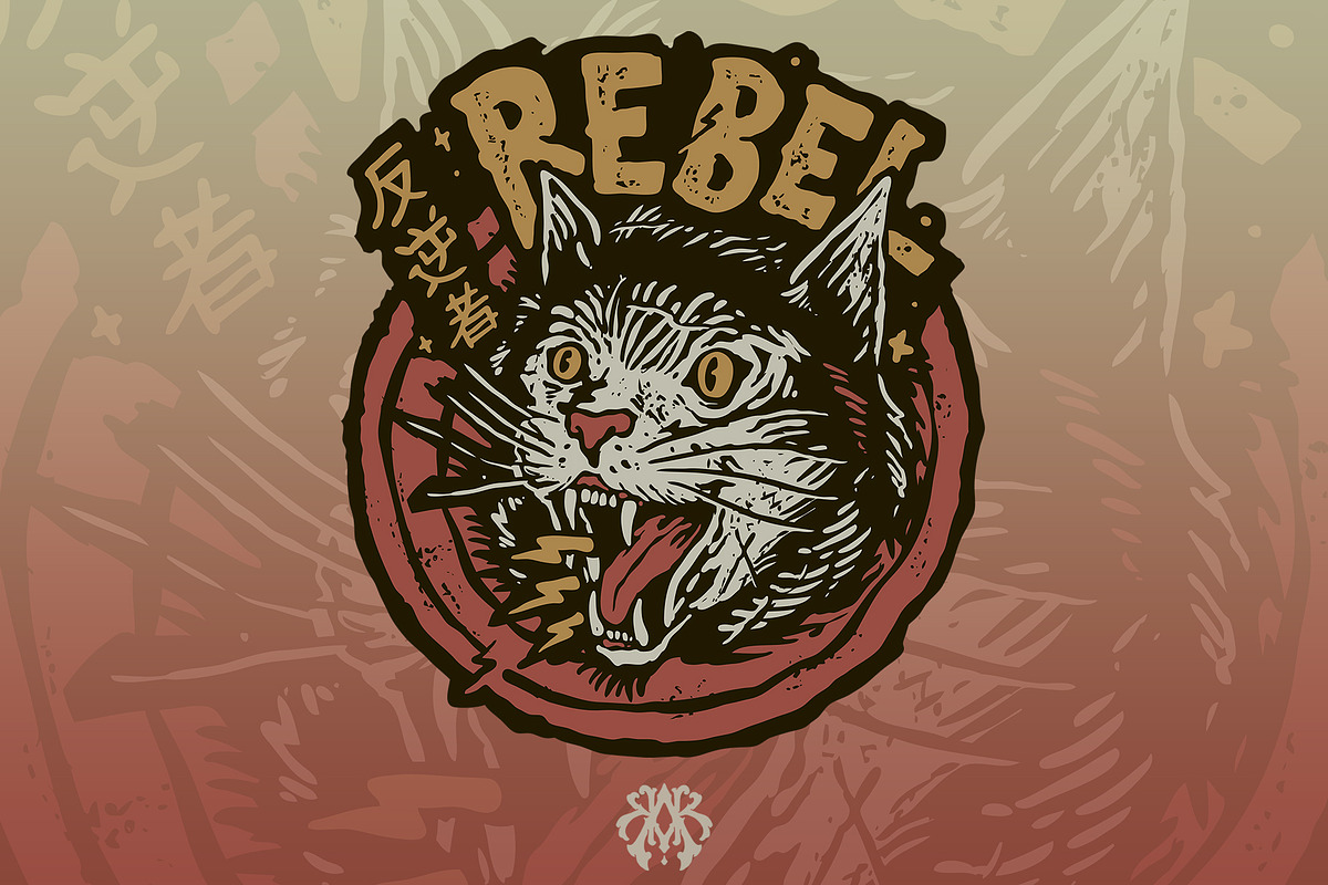 Rebel Cat Japanese Cartoon Style, an Animal Illustration by Krizvector Artwork Shop (Photo 1 of 3)