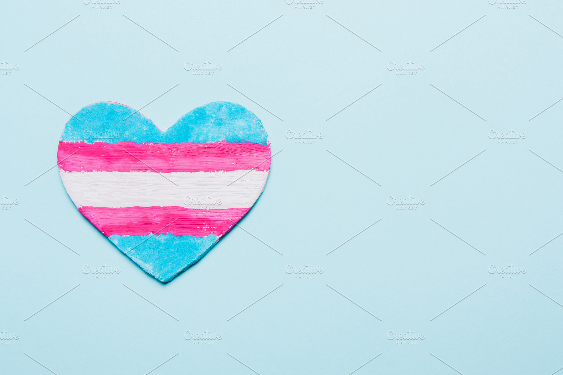 Heart color flag transgender, an Abstract Photo by KulT design