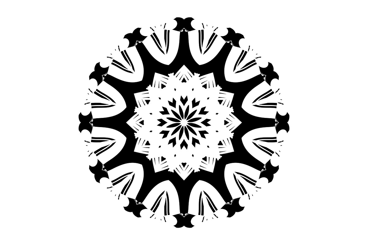 Black and White Mandala Patterns Set, a Decorative Illustration by NJ Himel (Photo 23 of 101)