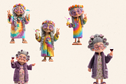 FUNNY OLD LADIES WITH DRINK CLIPART, a Person Illustration by Daring Digies (Thumbnail 6 of 10)