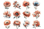 Watercolor Spring Flower Clipart, an Illustration by Design Market (Thumbnail 2 of 5)