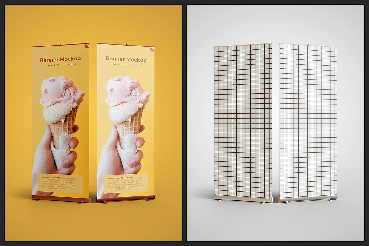 Yellow Roll Up Banner Mockup - 4 PSD, an Advertising Mockup by Muhazdinata (Photo 6 of 6)