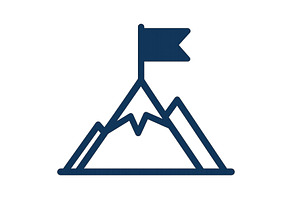 Mountain peak with flag symbolizing, an Illustration by ZinetroN
