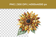 Luxury Leopard Floral Clipart -47PNG, a Decorative Illustration by InkyQueenArt (Thumbnail 6 of 7)