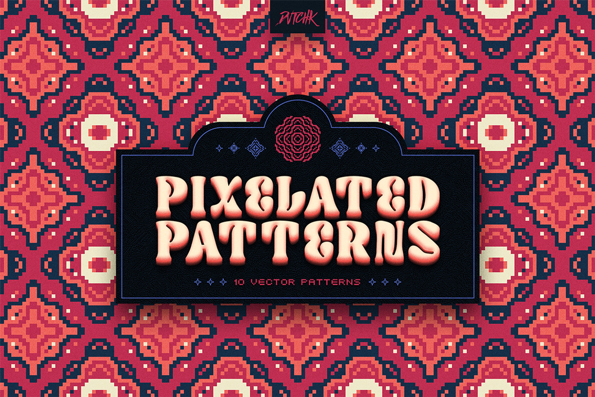 Pixel Mosaic Patterns | Vol. 09, a Pattern Graphic by dvtchk (Photo 5 of 10)