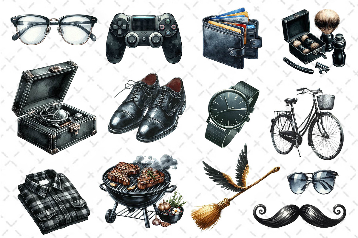 Classic Black Father's Day Clipart, an Illustration by Dream Creation (Photo 2 of 4)