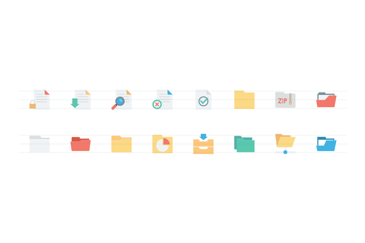 88 Flat Files and Folders Icons, a Duotone Icon by Creative Stall (Photo 3 of 3)