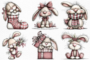 Christmas Bunny Clipart, an Illustration by Craft Nest (Thumbnail 4 of 6)
