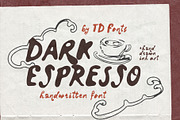 Handwritten ink script font Espresso, a Script Font by TD fonts (Thumbnail 1 of 12)