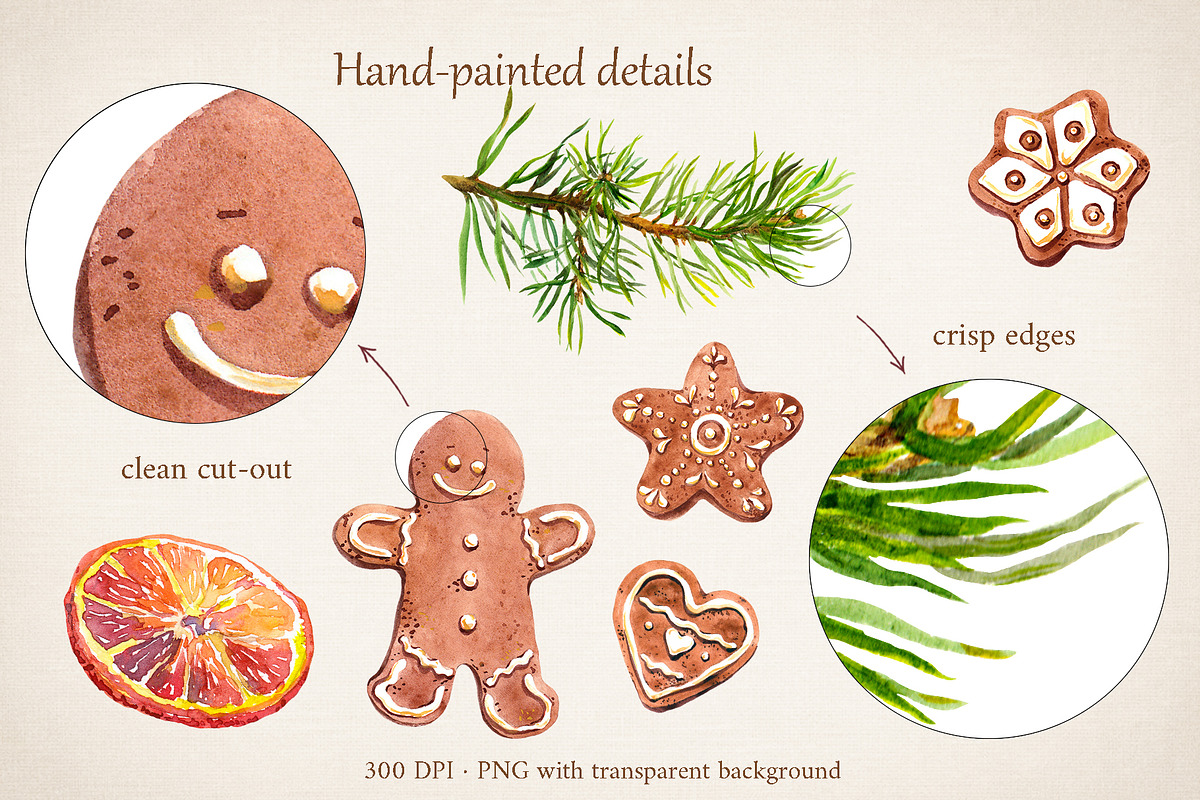 Watercolor Christmas Food Clipart, a Food Illustration by Where summer is (Photo 4 of 11)
