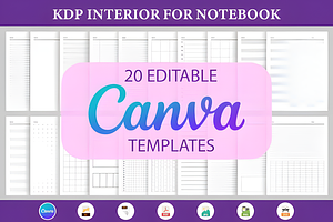 Canva Notebook Papers KDP Interior, a Social Media Template by Design Station
