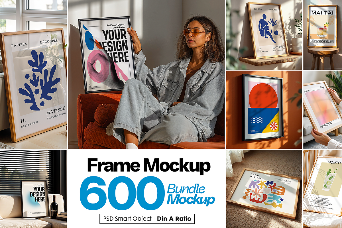 600+ Frame Mockup PSD Bundle Set, a Wearable Device Mockup by MockupShopi (Photo 1 of 23)
