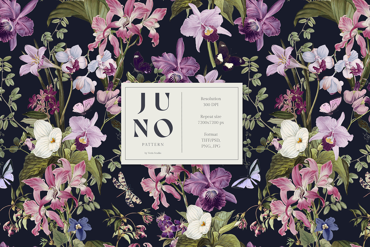 JUNO Flower Floral Seamless Pattern, a Pattern Graphic by Veris Studio (Photo 3 of 14)