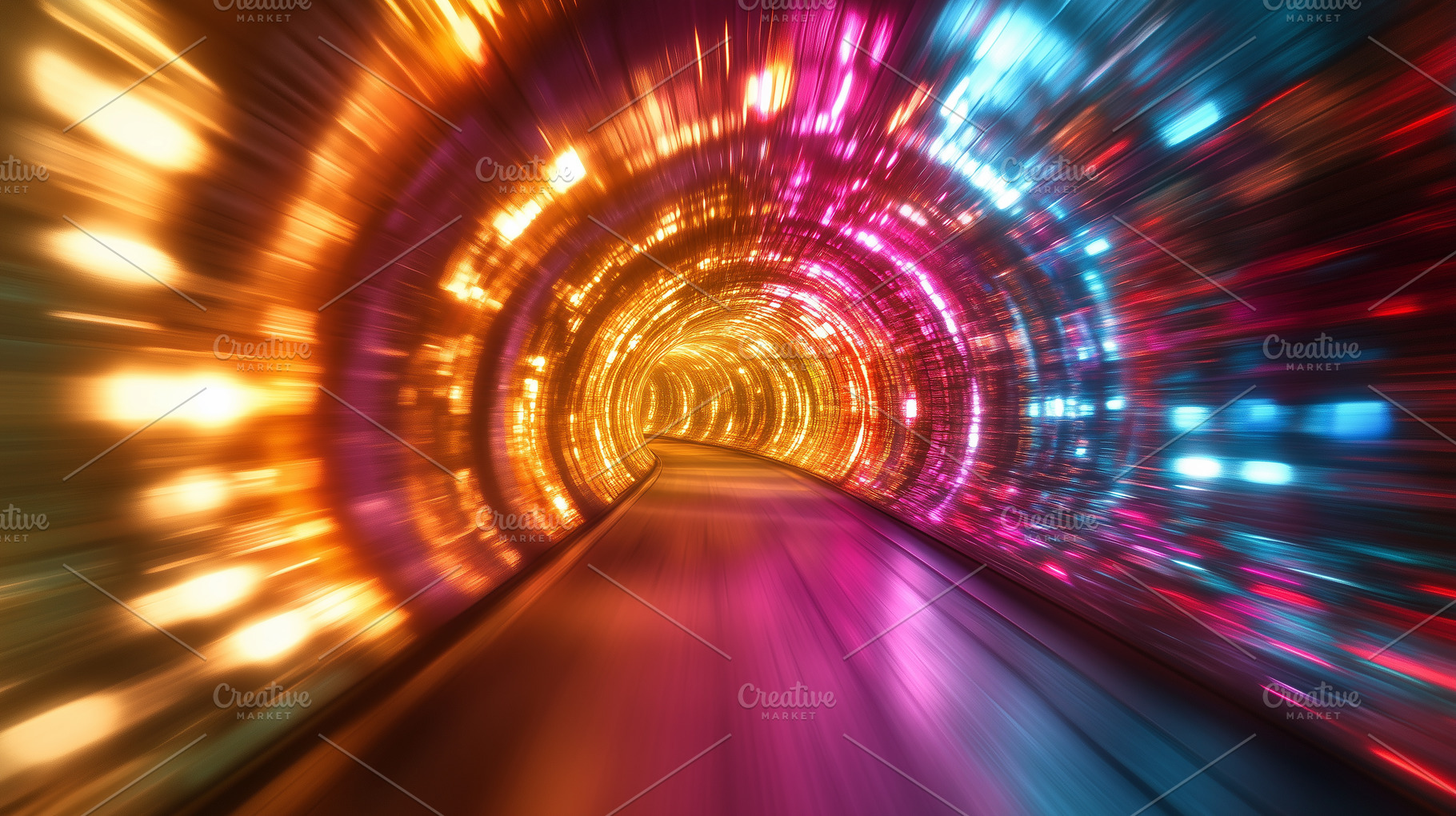 Glowing, futuristic tunnel, an Architecture Photo by MistyDay