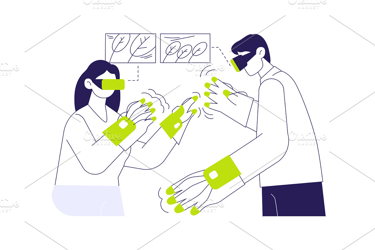 Haptic gloves abstract concept, a Technology Illustration by Visual Generation
