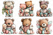 Whimsical Easter Teddy Bear Clipart, an Illustration by Black Bird Studio (Thumbnail 3 of 5)