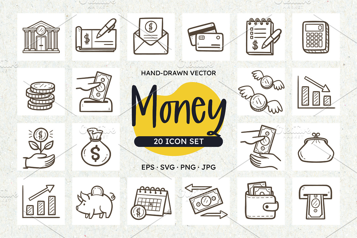 Finances and Money Icon Set, an Outline Icon by insemar (Photo 1 of 4)