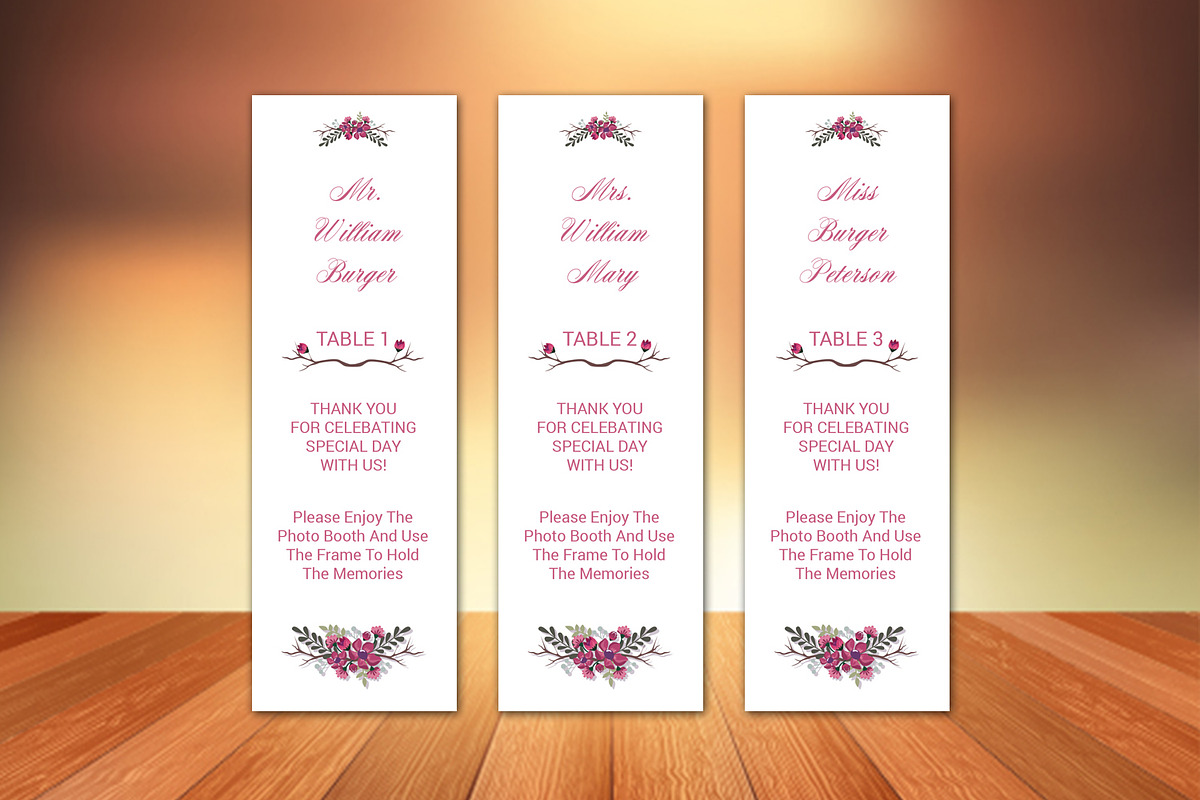 Photo Booth Place Card Template, a Card Template by retrographix (Photo 2 of 3)