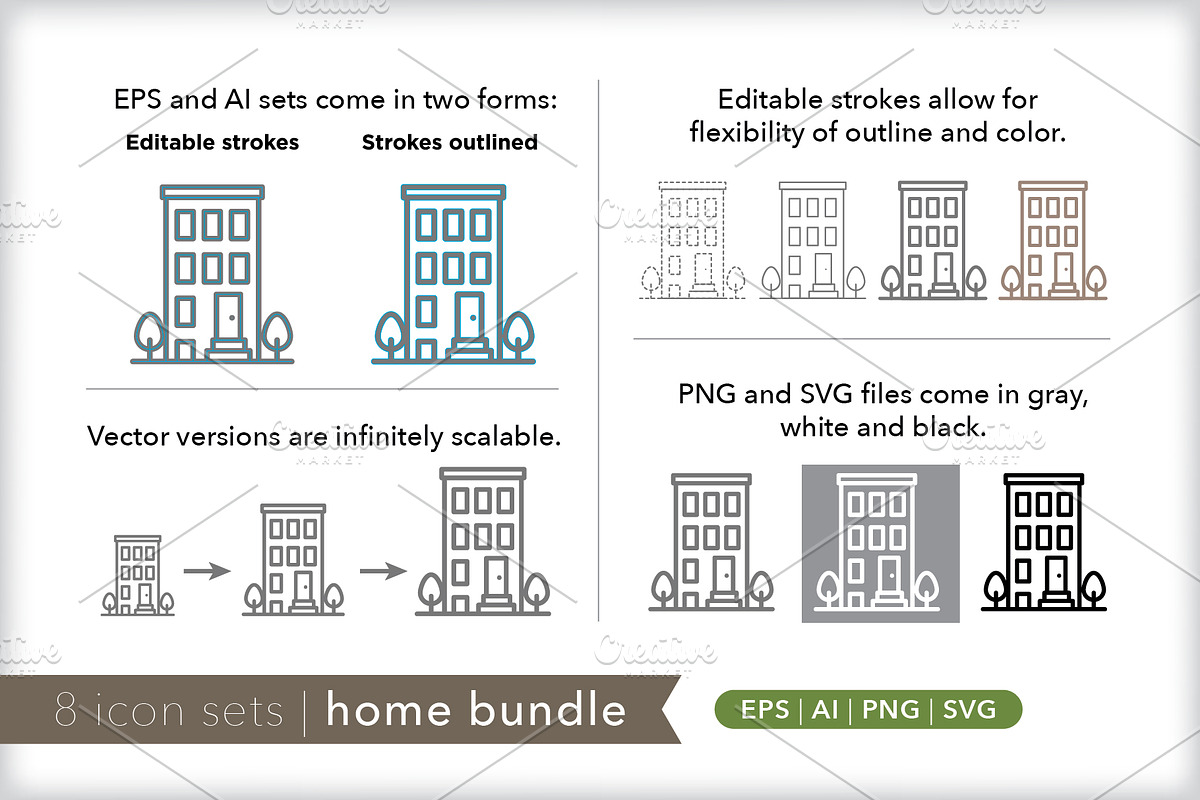 Home 8-pack icon bundle, an Outline Icon by Picture Window (Photo 2 of 10)